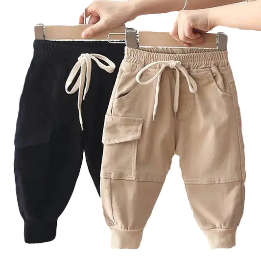 CurVanta Little - Boys Cotton Cargo Joggers