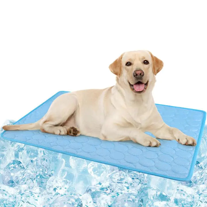 Self-Cooling Dog Mat — Lightweight Ice Silk Cooling Pad for Hot Weather, Washable & Portable